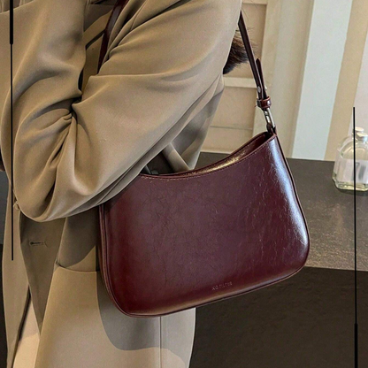 Bolsa Feminina de Ombro Retrô Borgonha