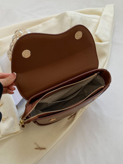 Bolsa Transversal Feminina Moderna com Estampa de Letras e Alça Ajustável