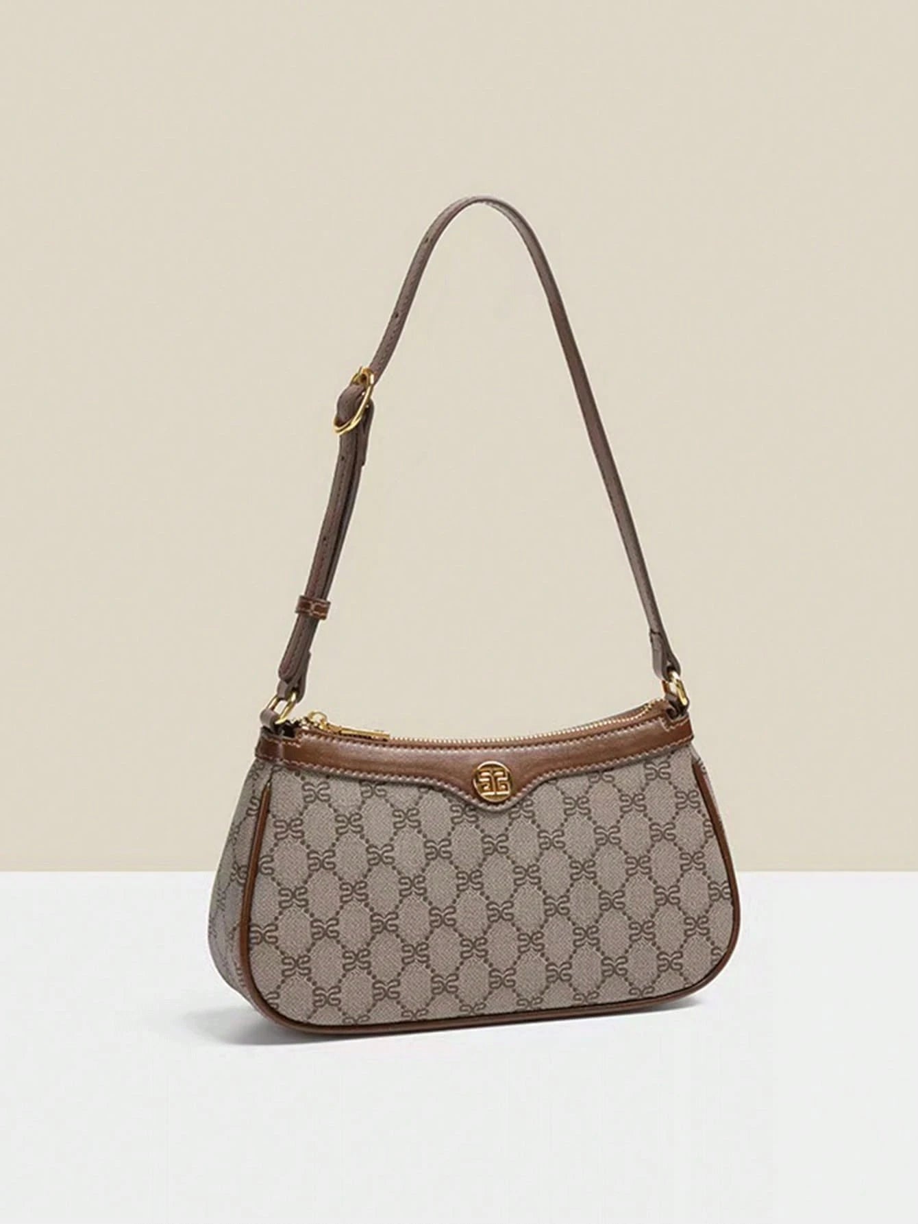 Bolsa Baguete Francesa Clássica Elegante Feminina: Impermeável, Alça Ajustável, Zíper, Fivela Metálica