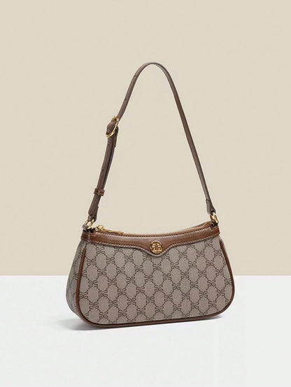 Bolsa Baguete Francesa Clássica Elegante Feminina: Impermeável, Alça Ajustável, Zíper, Fivela Metálica