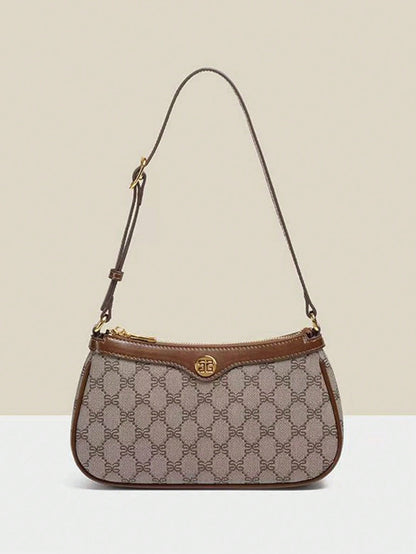 Bolsa Baguete Francesa Clássica Elegante Feminina: Impermeável, Alça Ajustável, Zíper, Fivela Metálica