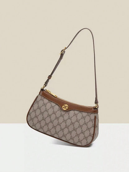 Bolsa Baguete Francesa Clássica Elegante Feminina: Impermeável, Alça Ajustável, Zíper, Fivela Metálica