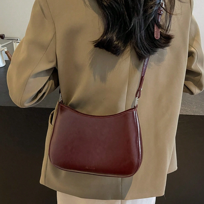 Bolsa Feminina de Ombro Retrô Borgonha