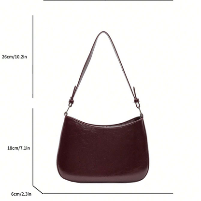 Bolsa Feminina de Ombro Retrô Borgonha