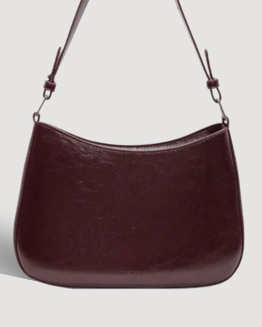 Bolsa Feminina de Ombro Retrô Borgonha