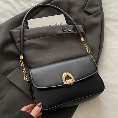 Bolsa Feminina de Ombro com Detalhe Metálico