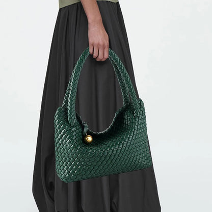 Bolsa de Ombro Feminina Couro PU Design Moderno Tecido Casual Elegante