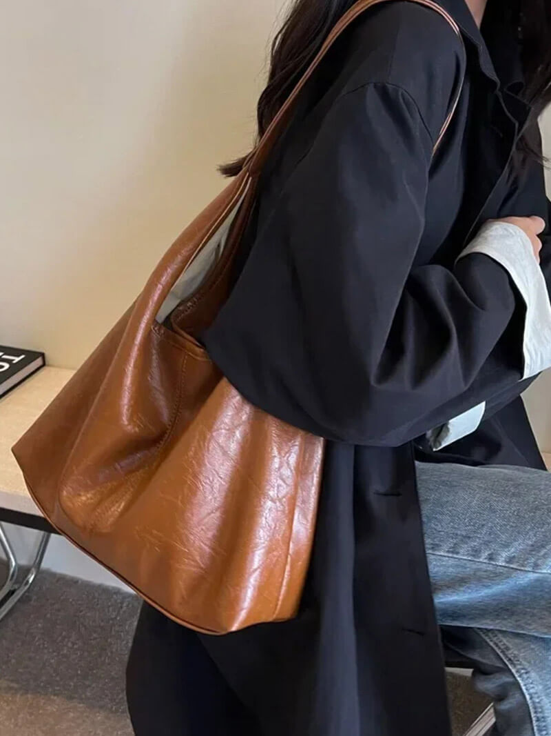 Bolsa Tote Jenna Glazed Couro Vegano Espaçosa Elegante Versátil Dia a Dia