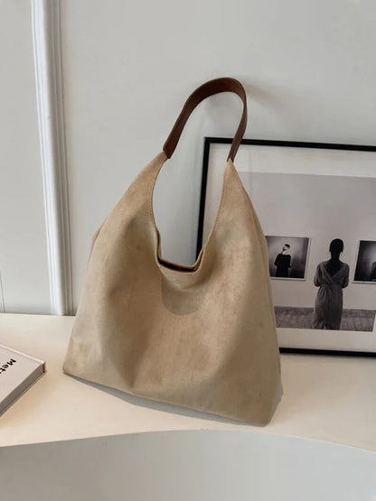 Bolsa Shopper Jenna Camurça Vegana Espaçosa Versátil Durável Leve Estilosa