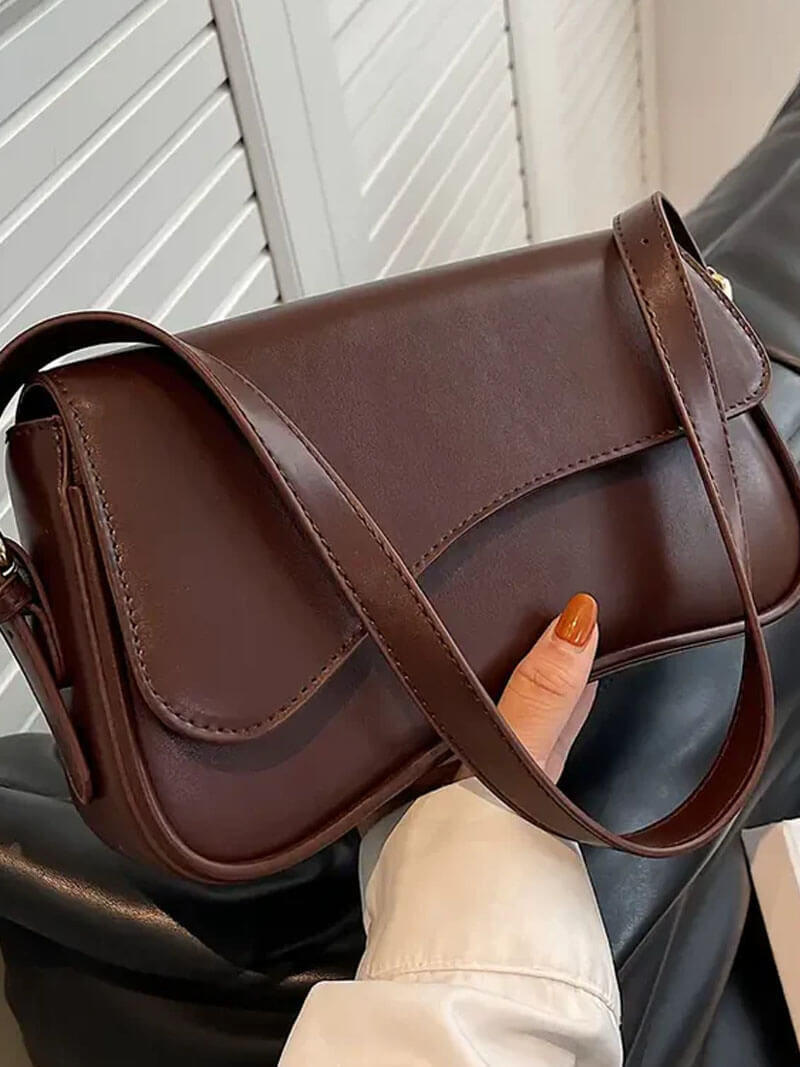 Bolsa de Ombro Mila Elegante Couro Vegano Estilo Sela Casual Chic Versátil