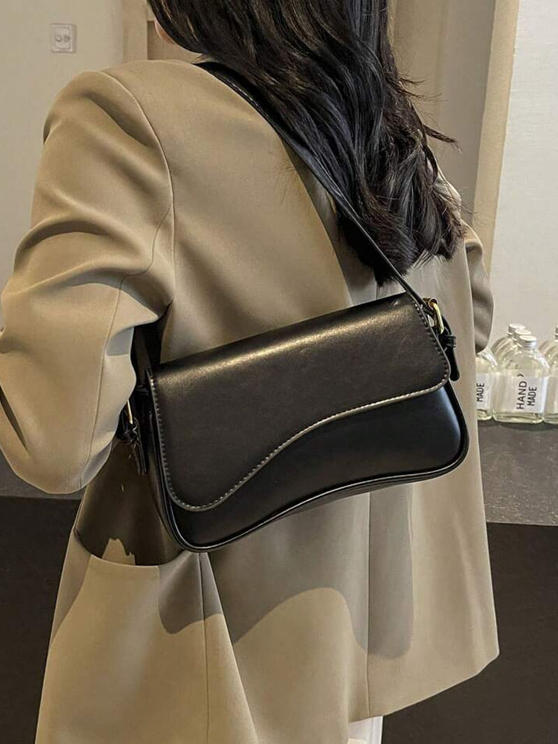 Bolsa de Ombro Mila Elegante Couro Vegano Estilo Sela Casual Chic Versátil