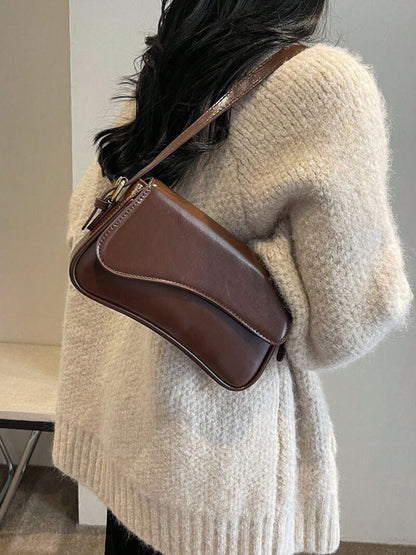Bolsa de Ombro Mila Elegante Couro Vegano Estilo Sela Casual Chic Versátil