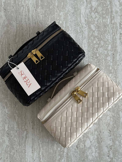 Bolsa de Ombro Tara Trama Elegante Couro Vegano Premium Alça Estruturada Luxo