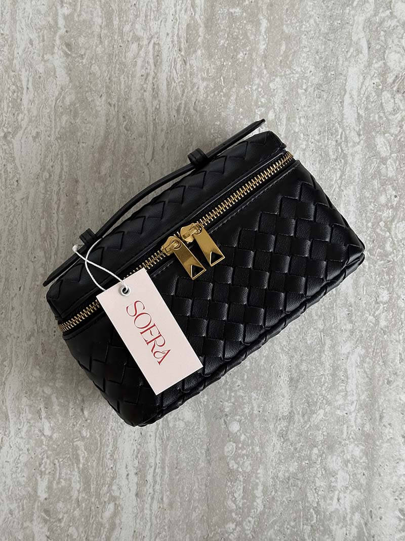 Bolsa de Ombro Tara Trama Elegante Couro Vegano Premium Alça Estruturada Luxo