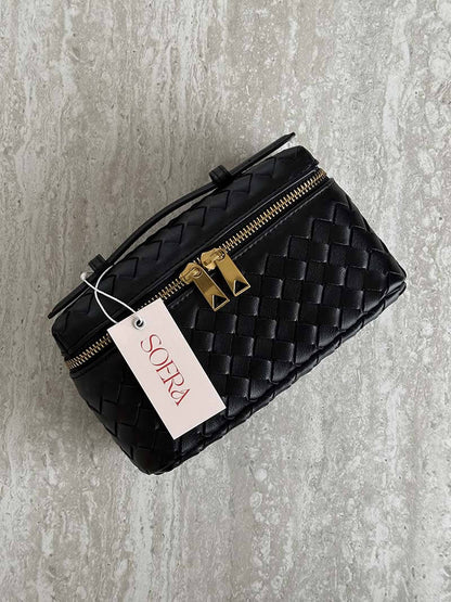 Bolsa de Ombro Tara Trama Elegante Couro Vegano Premium Alça Estruturada Luxo