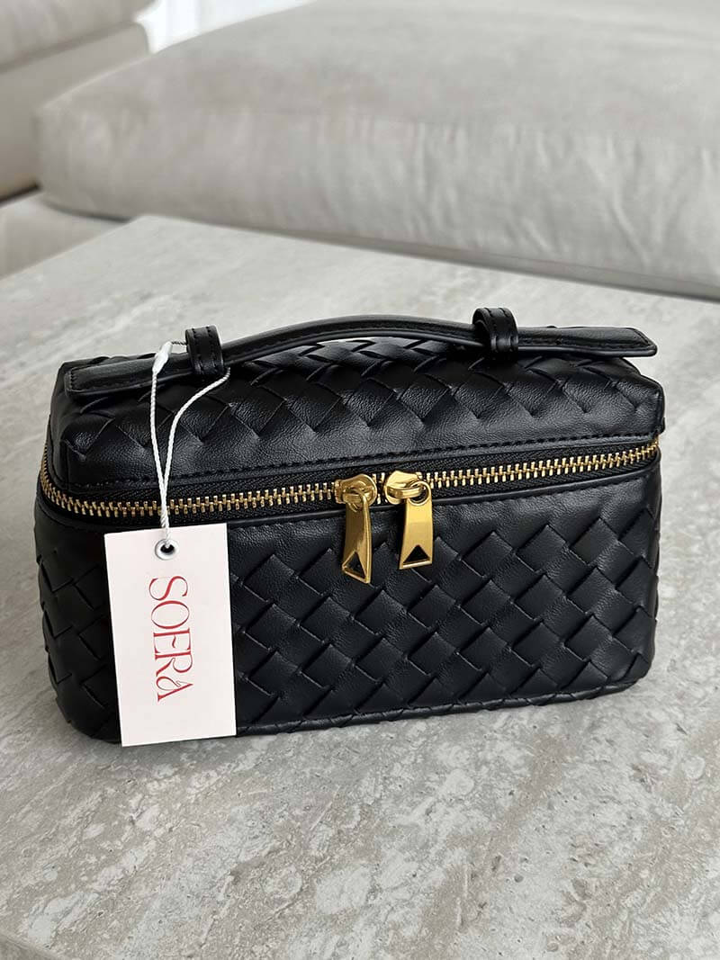 Bolsa de Ombro Tara Trama Elegante Couro Vegano Premium Alça Estruturada Luxo