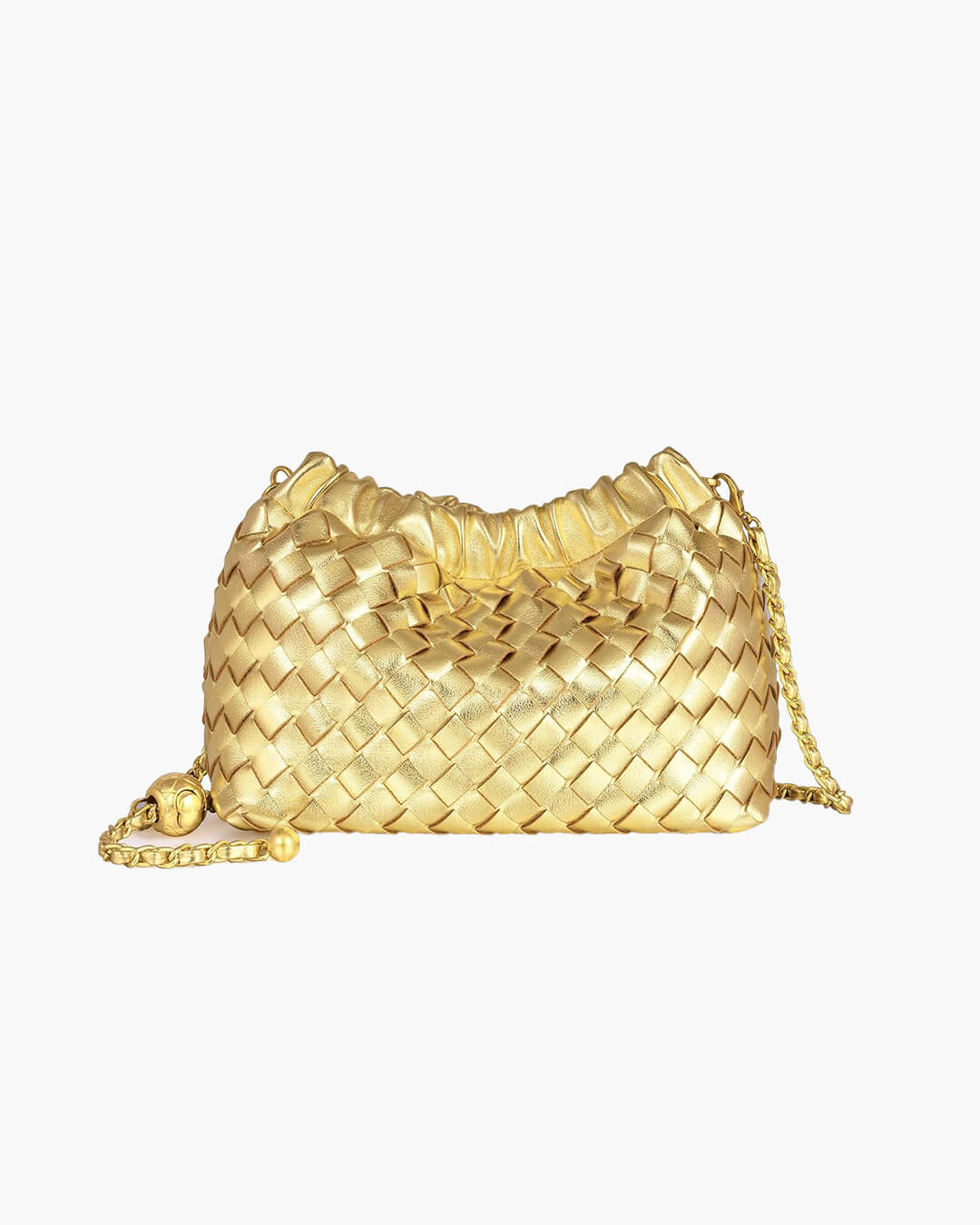 Bolsa Phoebe Vegana: Design Trançado, Alça Corrente, Versátil e Elegante