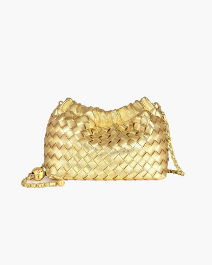 Bolsa Phoebe Vegana: Design Trançado, Alça Corrente, Versátil e Elegante