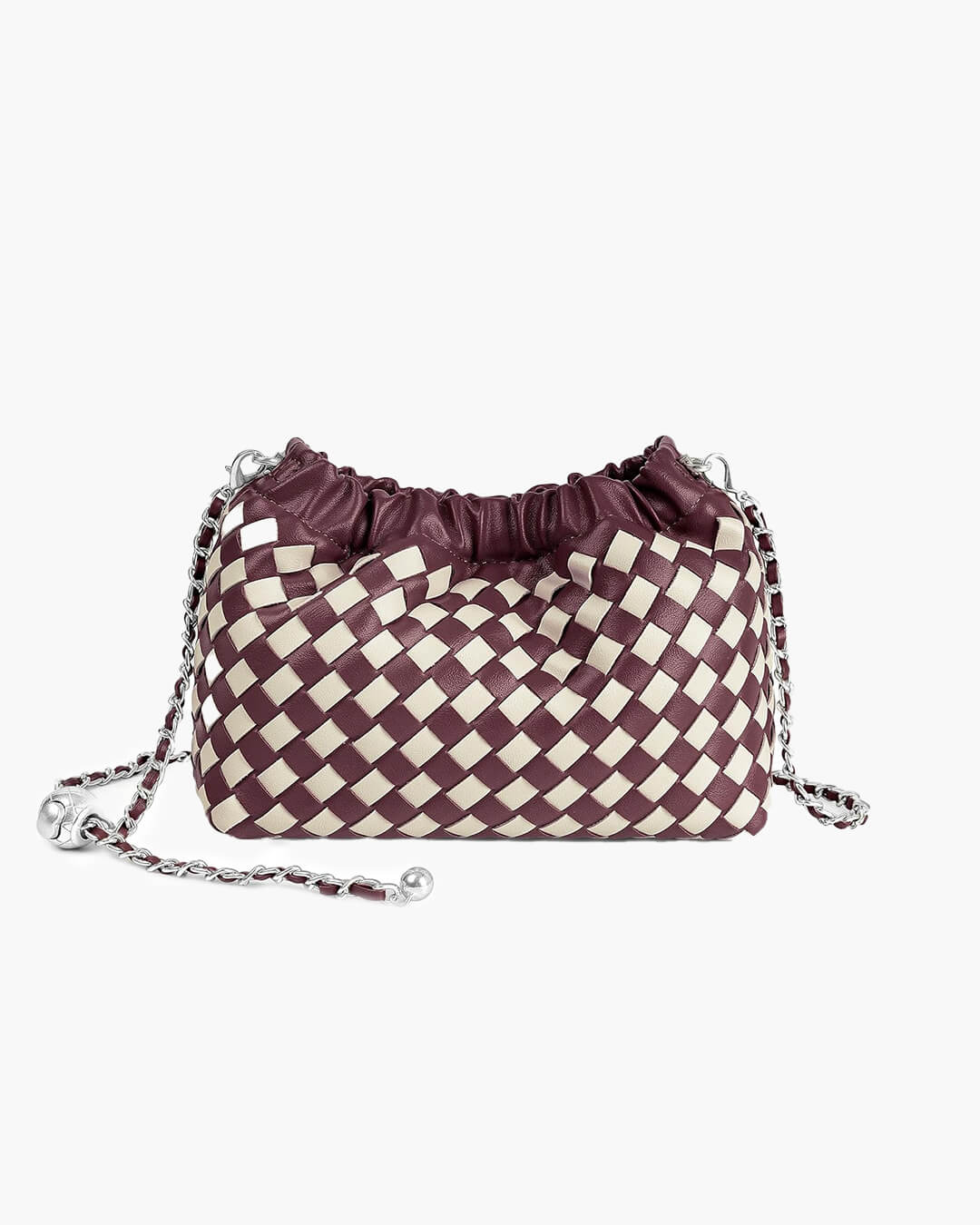 Bolsa Phoebe Vegana: Design Trançado, Alça Corrente, Versátil e Elegante