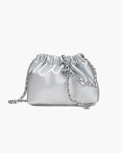 Bolsa Phoebe Vegana: Design Trançado, Alça Corrente, Versátil e Elegante