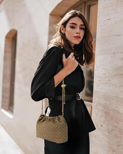 Bolsa Phoebe Transversal Elegante Camurça Vegana Tecida Design Moderno Versátil Leve