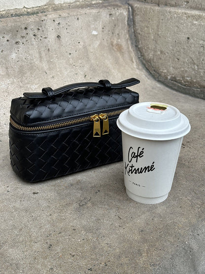 Bolsa de Ombro Tara Trama Elegante Couro Vegano Premium Alça Estruturada Luxo